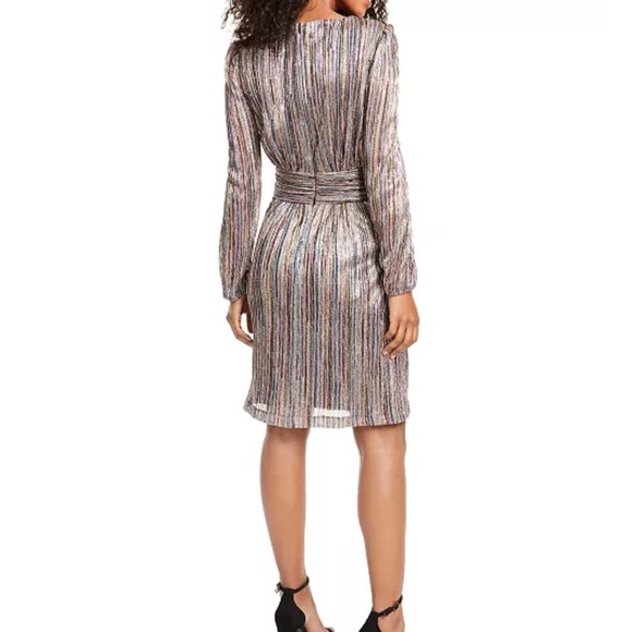Julia Jordan Multicolor Metallic Stripe Long Sleeve Dress - Picture 4 of 7